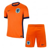 Camisa de Futebol Holanda Equipamento Principal Infantil Europeu 2024 Manga Curta (+ Calças curtas)